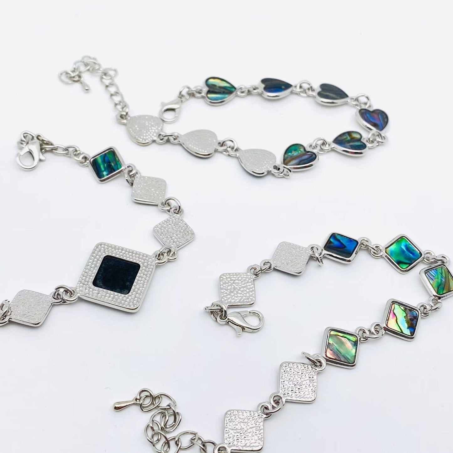 Multi-style Abalone Shell Metal Chain Bracelets