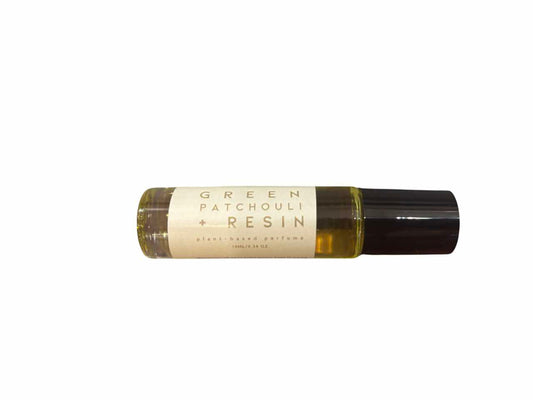 Green patchouli + resin perfume