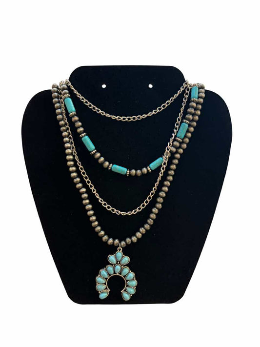 Turquoise w/ chain multi necklace
